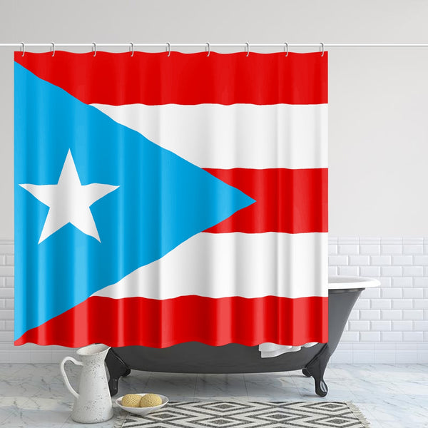 Puerto Rico Light Blue Flag 172. Quick-drying Shower Curtain