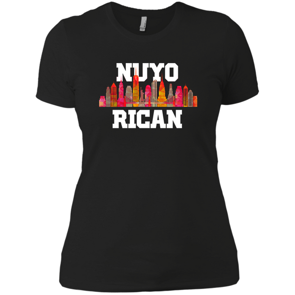 Nuyo Rican 2 NL3900 Next Level Ladies' Boyfriend T-Shirt - PR FLAGS UP