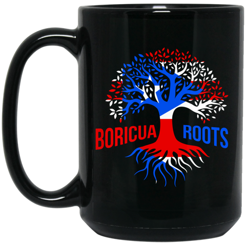 Boricua Roots Flag BM15OZ 15 oz. Black Mug
