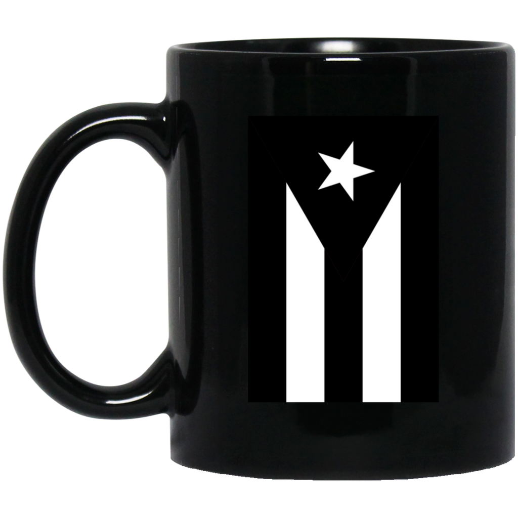 Black Flag of Puerto Rico BM11OZ 11 oz. Black Mug - PR FLAGS UP
