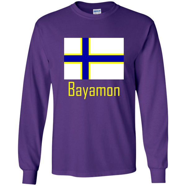 Bayamon Flag G240 Gildan LS Ultra Cotton T-Shirt - PR FLAGS UP
