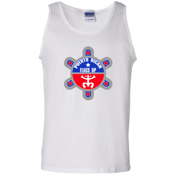 Puerto Rican Flags Up 100% Cotton Tank Top - PR FLAGS UP
