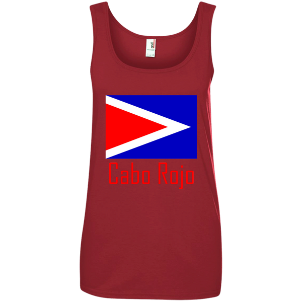Cabo Rojo Flag 882L Anvil Ladies' 100% Ringspun Cotton Tank Top - PR FLAGS UP