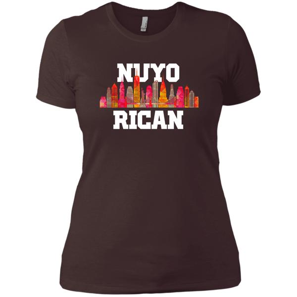 Nuyo Rican 2 NL3900 Next Level Ladies' Boyfriend T-Shirt - PR FLAGS UP