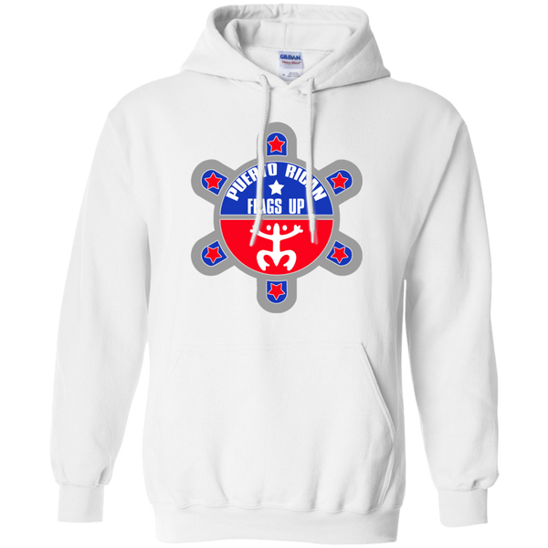 Puerto Rican Flags Up Pullover Hoodie 8 oz - PR FLAGS UP
