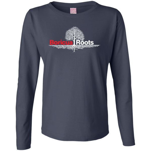 Roots Ladies Long Sleeve Cotton TShirt - PR FLAGS UP