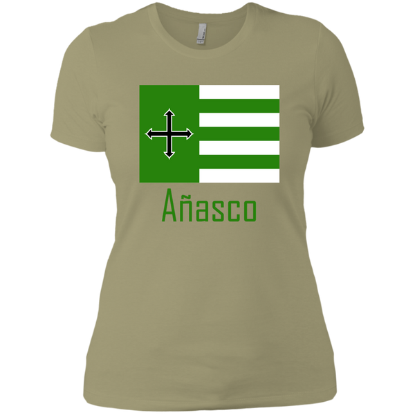 Añasco Flag NL3900 Next Level Ladies' Boyfriend T-Shirt - PR FLAGS UP