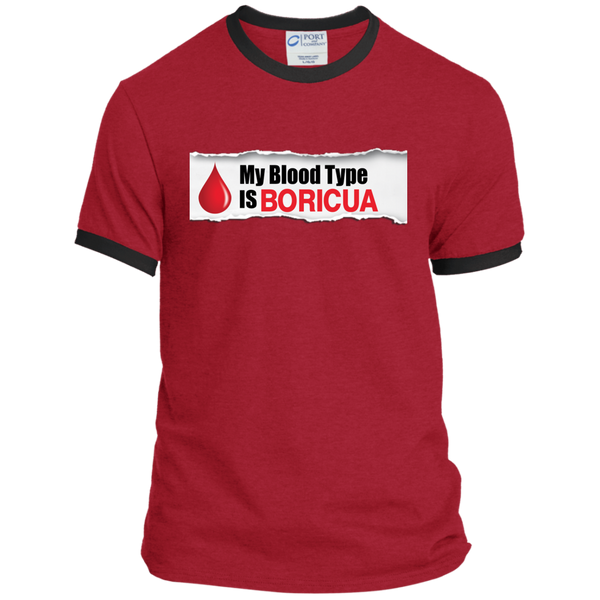 Blood Type Personalized Ringer Tee - PR FLAGS UP