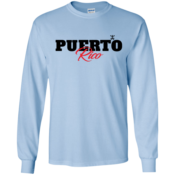 Puerto Rico Black Script 1 LS Ultra Cotton Tshirt - PR FLAGS UP