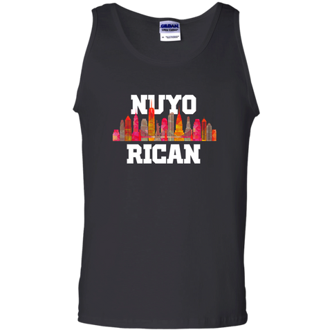 Nuyo Rican 2 G220 Gildan 100% Cotton Tank Top - PR FLAGS UP
