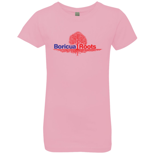 Boricua Roots Red & Blue Logo NL3710 Next Level Girls' Princess T-Shirt - PR FLAGS UP