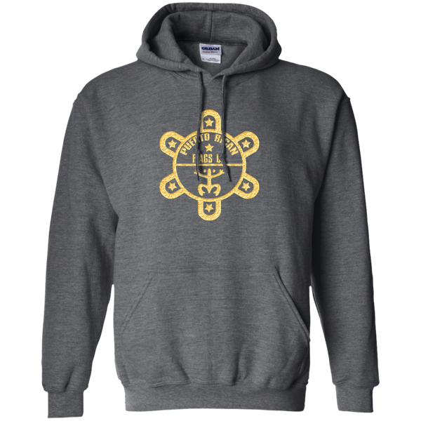 PR Flags UP Gold Logo Pullover Hoodie 8 oz - PR FLAGS UP