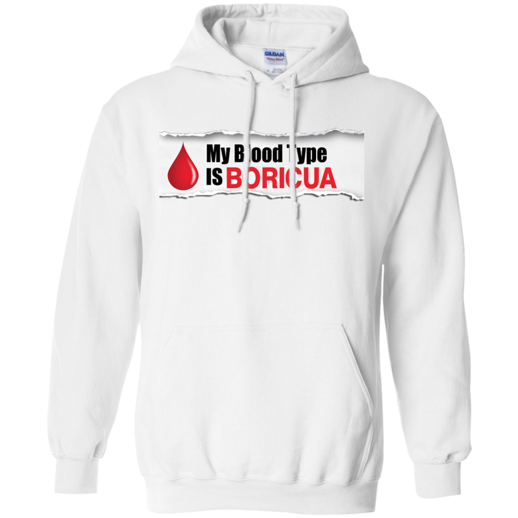 Blood Type Pullover Hoodie 8 oz - PR FLAGS UP