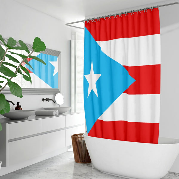 Puerto Rico Light Blue Flag 172. Quick-drying Shower Curtain