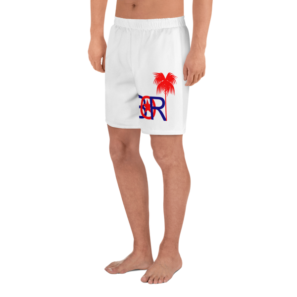 Bori Red & Blue Logo All-Over Print Men's Athletic Long Shorts - PR FLAGS UP