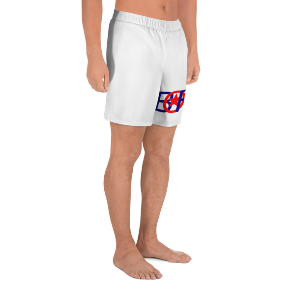 Bori Red & Blue Logo All-Over Print Men's Athletic Long Shorts - PR FLAGS UP